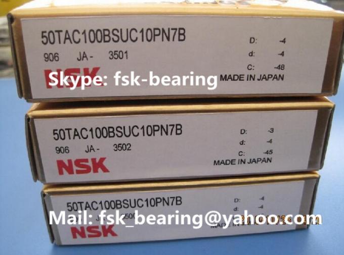 Transportes angulares del tornillo de la bola del rodamiento de bolitas del contacto de NSK 50TAC100BSUC10PN7B 2