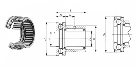 Seguidor de leva de acero sólido del rodamiento de rodillos de aguja del anillo de NA6908 2RS para la maquinaria de la materia textil 0