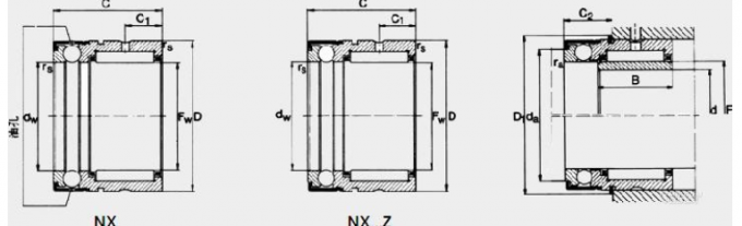 NAX20 NKX20 NX20 NX20Z combinó el rodillo de la aguja/el rodamiento de bolitas angular del contacto 3