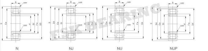 ECP de nylon de NU 310 de la jaula, rodamiento de rodillos cilíndrico de ECP de NU 311 para el compresor de aire 3