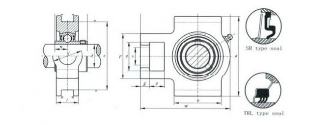 Rodamiento de bolitas del bloque de almohada del tornillo de presión UCT211 con el × 100m m del × 55.6m m del tenedor 55m m del resbalador 0