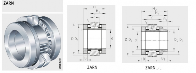 Rodamiento de rodillos cilíndrico de ZARN90180- LTV de aguja de rodillos del empuje bidireccional radial del rodamiento para la máquina-herramienta 0
