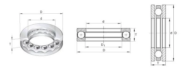 Una manera 51256MP empujó el transporte de la presión del rodamiento de bolitas para la válvula/el reductor/la centrifugadora del gancho de la grúa 0