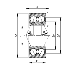 Rodamiento de bolitas angular miniatura doble del contacto 2RS 30/7 2RS de la fila 30/6 30/8 2RS 11